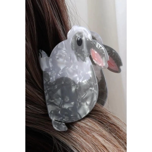 Karışık Renk Tavşan Figürlü Kemik Mandal Toka