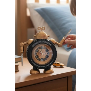 Karışık Renk Tekerlek Figürlü Mini Dekoratif Alarmlı Yuvarlak Masa Saati