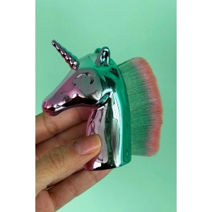 Karışık Renk Unicorn Figürlü Allık/Makyaj Fırçası