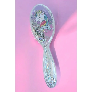 Karışık Renk Unicorn Figürlü Sim Detaylı Saç Fırçası/ Tarak