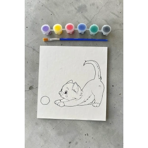 Kedi Desenli Boyama Seti