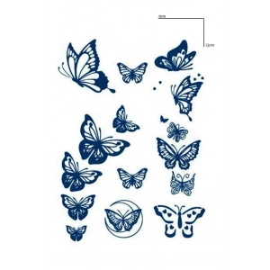 Kelebek Figürlü 12 Saat Sonra Kararan Geçici Dövme Tattoo