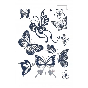 Kelebek Figürlü 12 Saat Sonra Kararan Geçici Dövme Tattoo