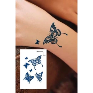 Kelebek Figürlü 12 Saat Sonra Kararan Geçici Dövme Tattoo