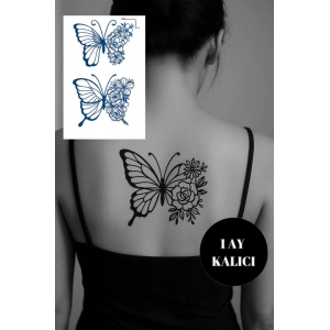 Kelebek Figürlü 12 Saat Sonra Kararan Geçici Orta Dövme Tattoo