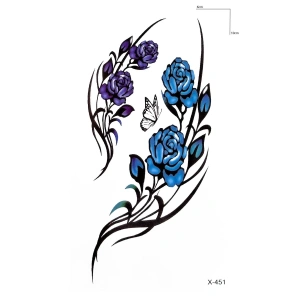 Kelebek Ve Gül Mini Geçici Dövme Tattoo