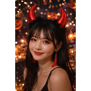 Kırmızı Renk Boynuz Figürlü Taç