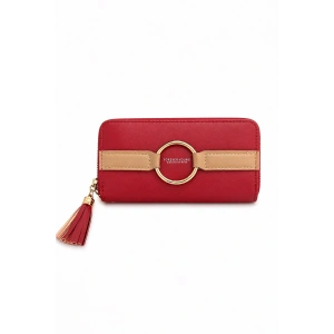 Kırmızı Renk Deri Kadın Cüzdan