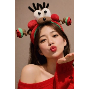 Kırmızı Renk Eğlenceli Peluş Taç