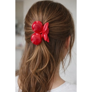 Kırmızı Renk Kiraz Figürlü Mandal Toka