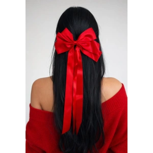 Kırmızı Renk Kurdele Detaylı Pens Toka