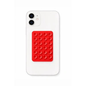 Kırmızı Renk Vantuzlu Vakumlu Yapışkanlı Telefon Tutacağı