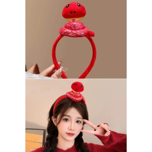 Kırmızı Renk Yılan Figürlü Taç