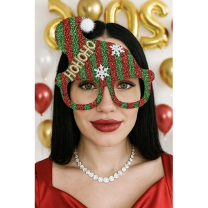 Kırmızı Renk Yılbaşı Temalı Gözlük