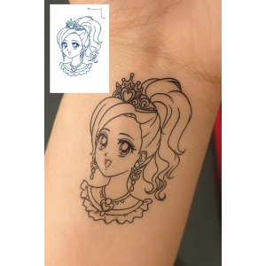 Kız Figürlü 12 Saat Sonra Kararan Geçici Dövme Tattoo