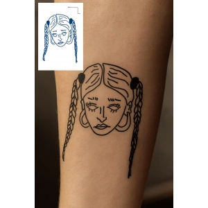 Kız Figürlü 12 Saat Sonra Kararan Geçici Dövme Tattoo