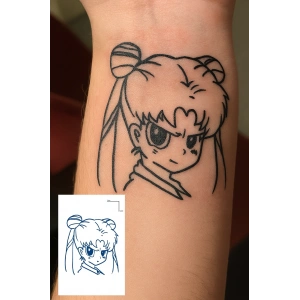 Kız Figürlü 12 Saat Sonra Kararan Geçici Dövme Tattoo