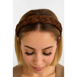 Koyu Kahve Renk Örgü Detaylı Taç