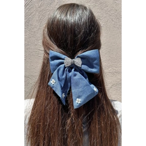 Koyu Mavi Renk Karışık Figürlü Taş Detaylı Otomat Toka