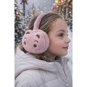 Koyu Pembe Renk Ayıcık Figürlü Peluş Kulaklık