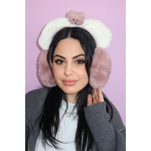 Koyu Pembe Renk Ayıcık Figürlü Peluş Kulaklık