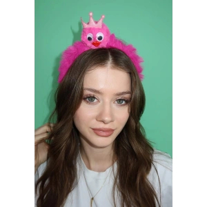 Koyu Pembe Renk Canavar Figürlü Çocuk Taç