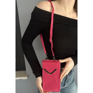 Koyu Pembe Renk Kadın Deri Çanta