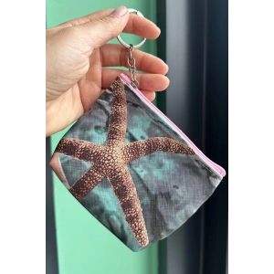 Koyu Yeşil Renk Deniz Yıldızı Figürlü Anahtarlık /Cüzdan