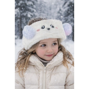 Krem Renk Ayıcık Figürlü Peluş Kulaklık