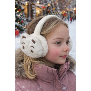 Krem Renk Ayıcık Figürlü Peluş Kulaklık