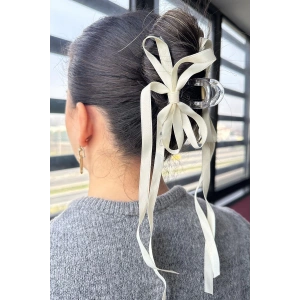 Krem Renk Kurdele Figürlü Mandal Toka