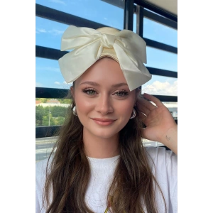 Krem Renk Kurdele Figürlü Saten Uyku Bandı