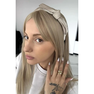 Krem Renk Kurdele Figürlü Taş Detaylı Taç