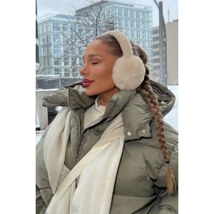 Krem Renk Peluş Kulaklık