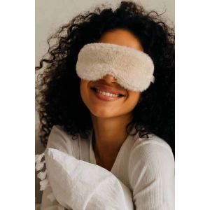 Krem Renk Peluş Uyku Bandı