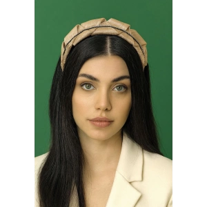 Krem Renk Taş Detaylı Taç