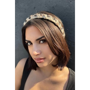 Krem Renk Taş Detaylı Taç