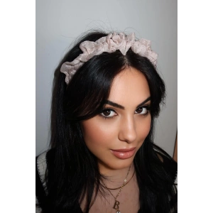 Krem Renk Taş Detaylı Taç