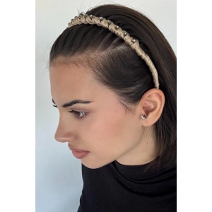 Krem Renk Taş Detaylı Taraklı Taç