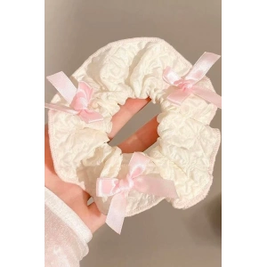 Krem Ve Pembe Renk Kurdele Figürlü Simit Toka