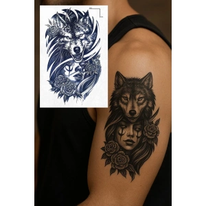 Kurt Figürlü 12 Saat Sonra Kararan Geçici Dövme Tattoo