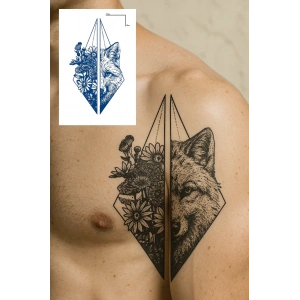 Kurt Figürlü 12 Saat Sonra Kararan Geçici Orta Dövme Tattoo