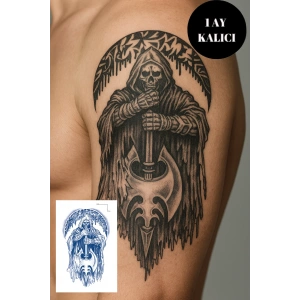 Kuru Kafa Figürlü 12 Saat Sonra Kararan Geçici Orta Dövme Tattoo