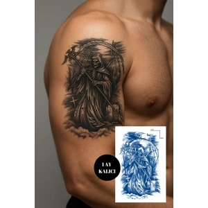 Kuru Kafa Figürlü 12 Saat Sonra Kararan Geçici Orta Dövme Tattoo