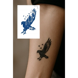 Kuş Figürlü 12 Saat Sonra Kararan Geçici Dövme Tattoo