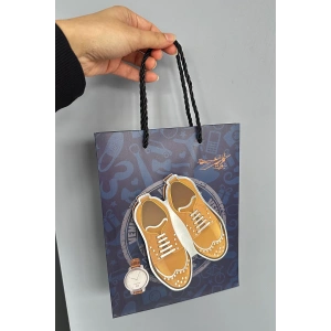 Lacivert Renk Ayakkabı Figürlü 3D Görünümlü Karton Çanta