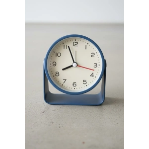 Lacivert Renk Mini Dekoratif Alarmlı Yuvarlak Masa Saati