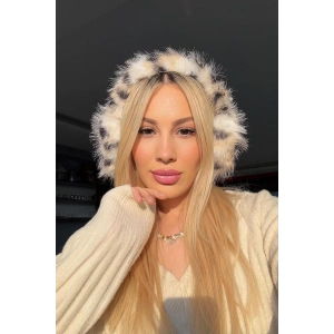 Leopar Desenli Peluş Kulaklık