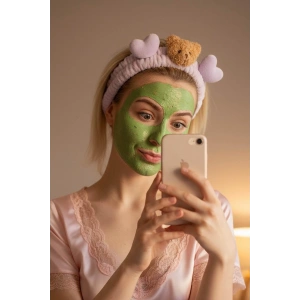 Lila Renk Ayıcık Figürlü Peluş Saç Bandı