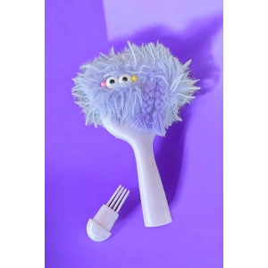 Lila Renk Canavar Figürlü Charm Takılabilir Saç Fırçası/Tarak